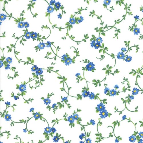 Daisy Vines - White Fabric