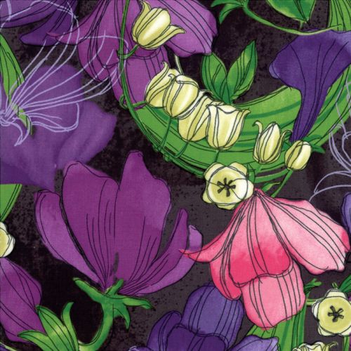 Sweet Peas Stormy Fabric