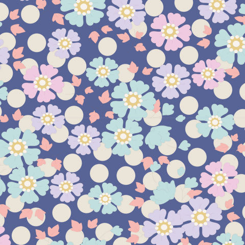 Plumgarden Windflower Blueberry Fabric