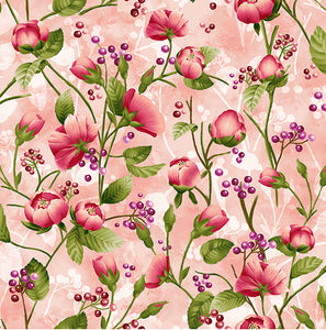 Peony Blossom Flowers On Stems Pink