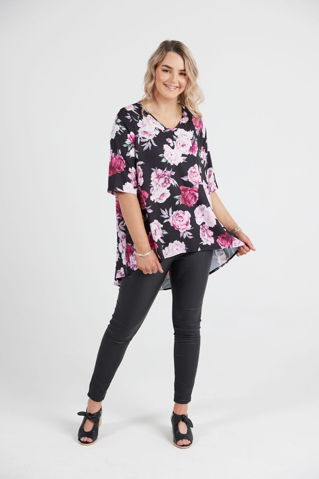 Tori Top Exclusive Vintage Peony Print