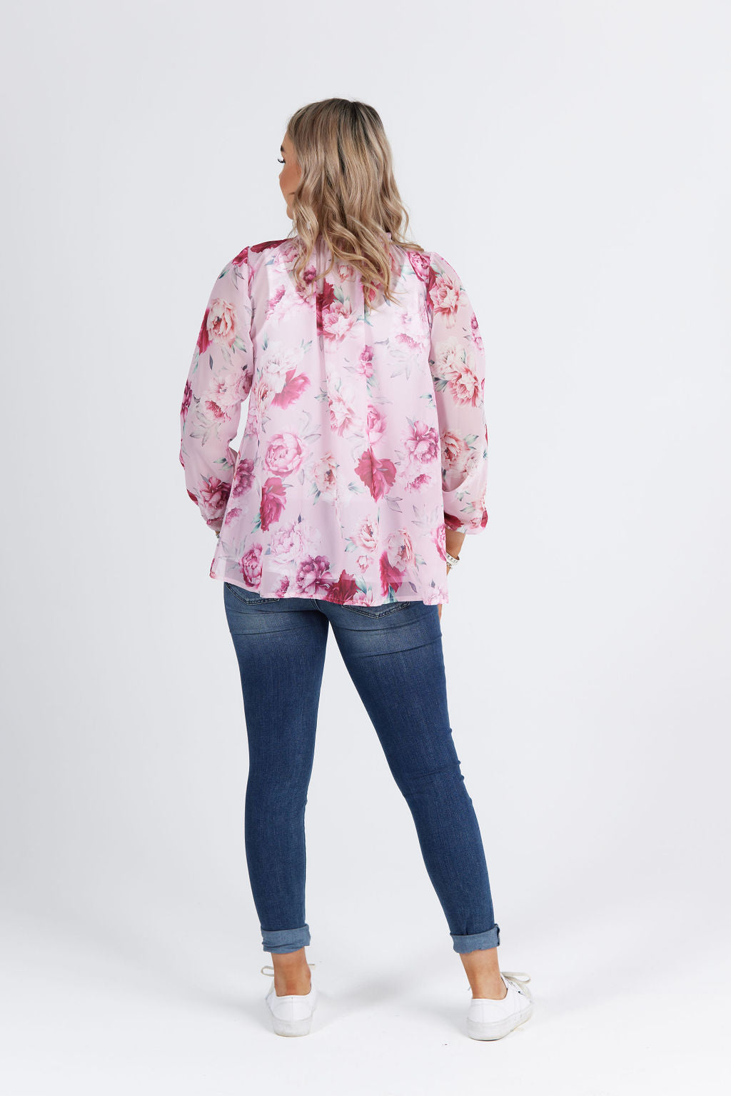 Daisy Top Pink Peony Print