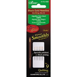 Clover Hand Needles Black Gold Quilting #9/#10/#12