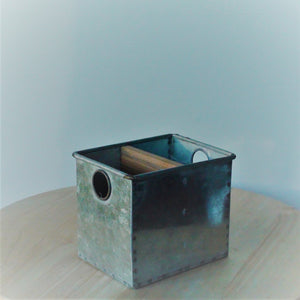 Small Double Metal & Wood Caddy
