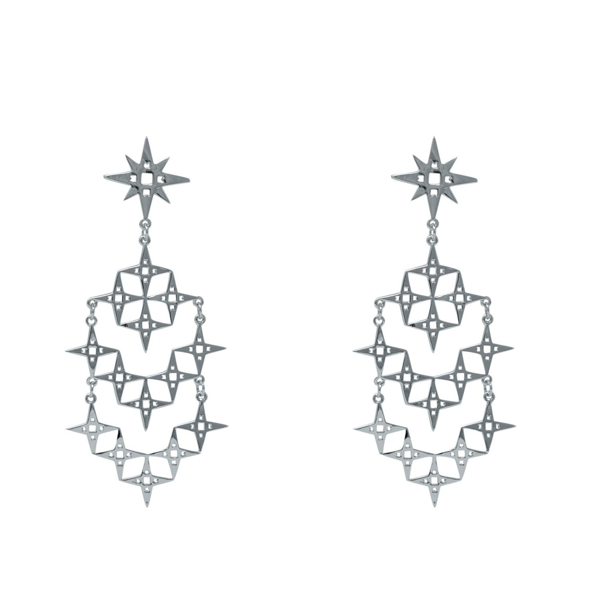 Chaos Stardust Earrings Silver