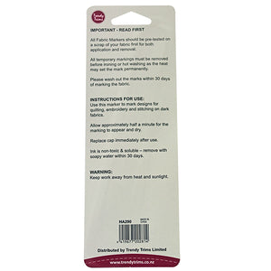 Wash Out Marking Pen - White