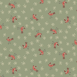 Tossed Birds Blue Fabric