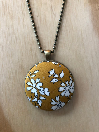 Mustard/White Floral Necklace