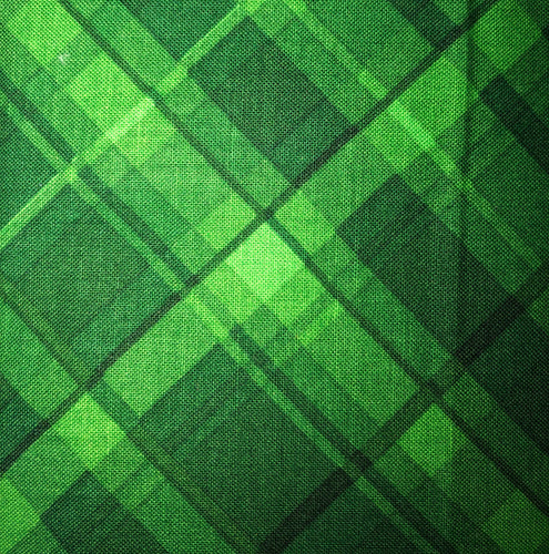 Diagonal Plaid Green Fabric