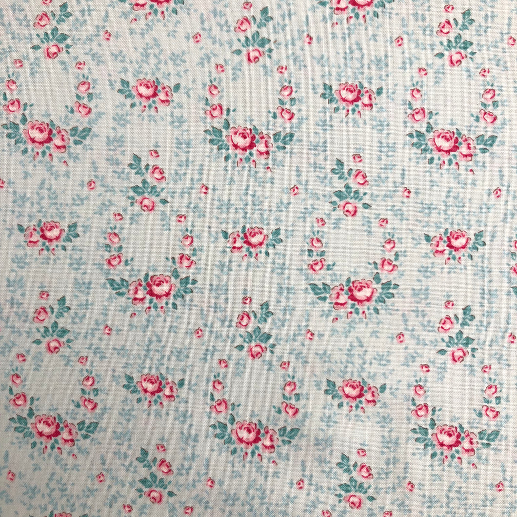 Old Rose Lucy Teal Mist Fabric