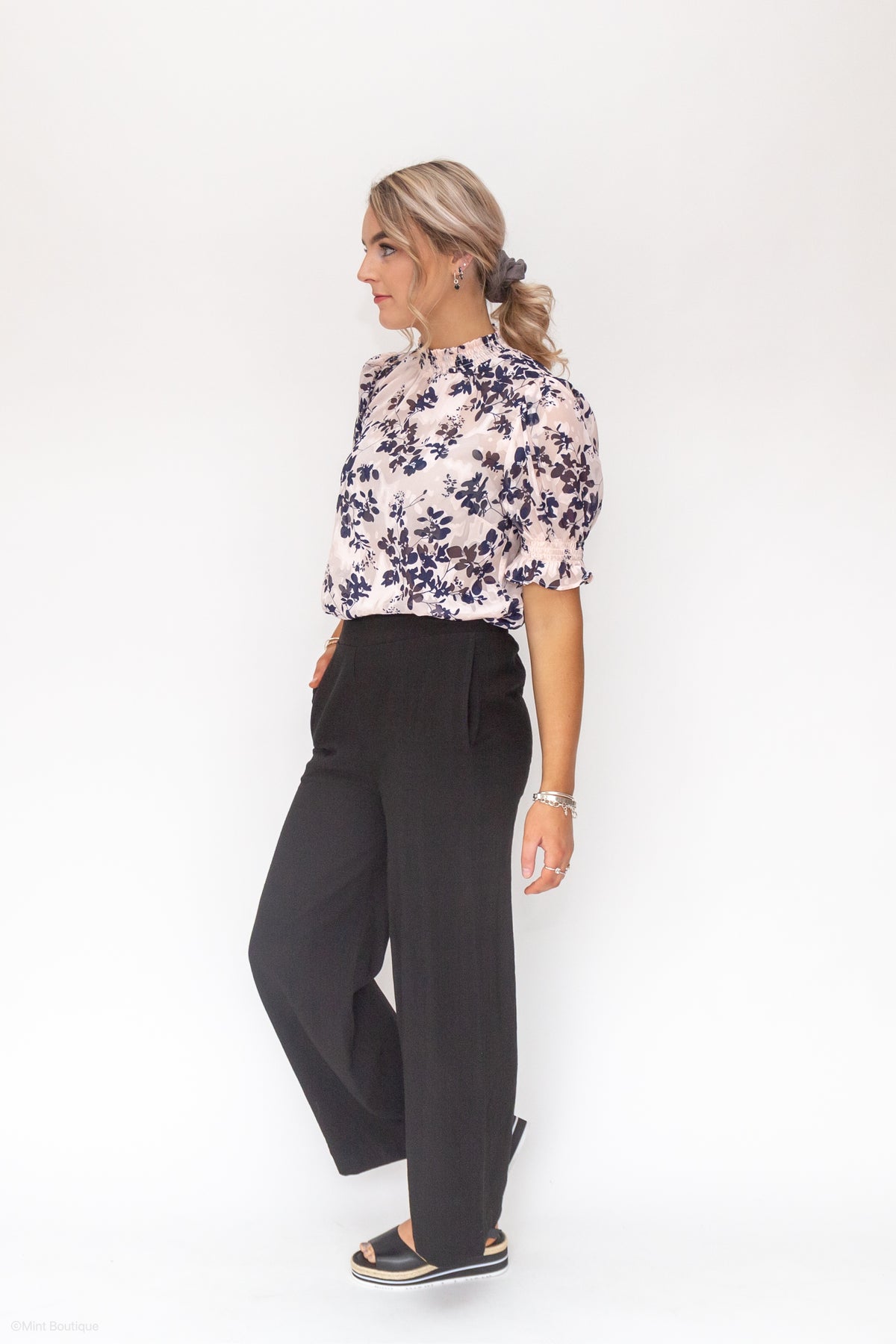 Black Essential Wide Leg Pant