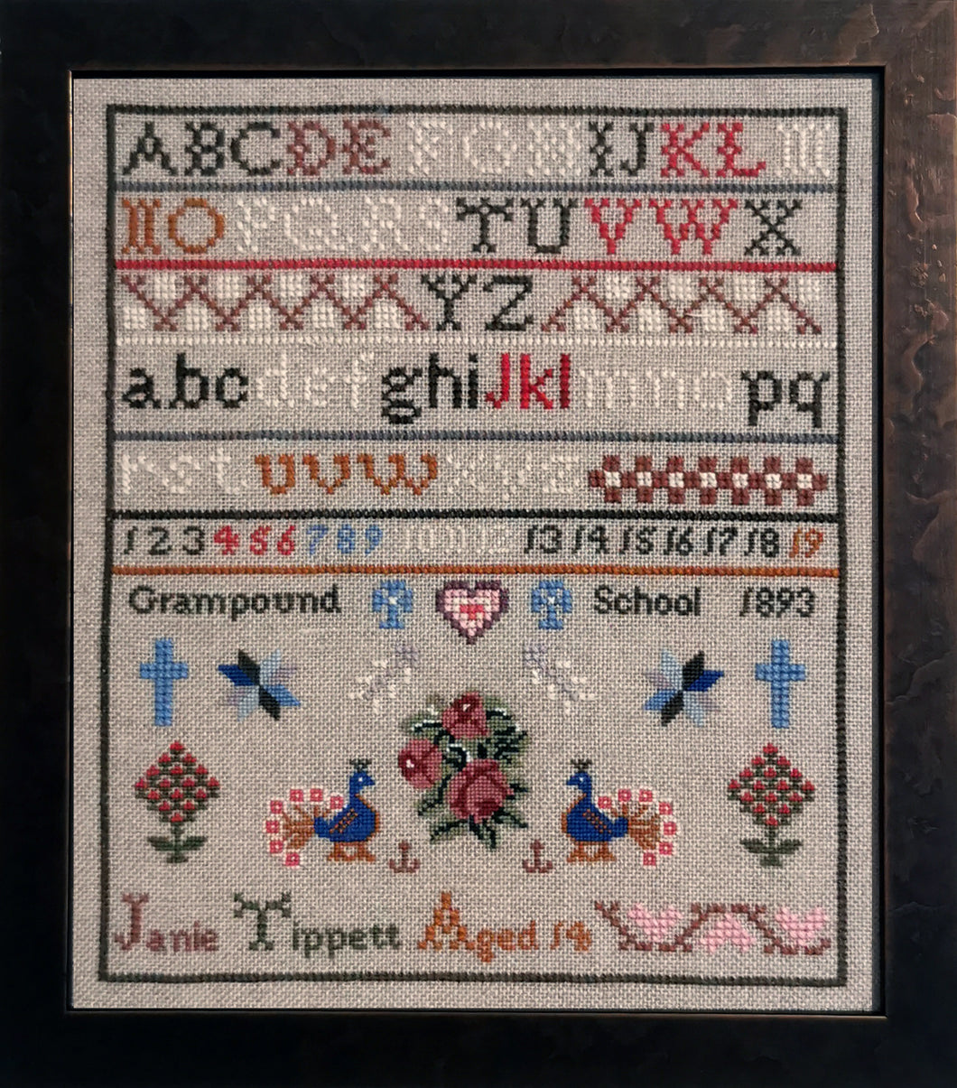 Janie Tippet 1893 A Cornish Schoolgirl Sampler Pattern
