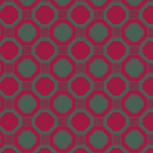 Romantic Rebel Octagonal Fabric Red - Bohemian