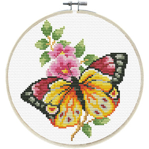 Butterfly Boutique No Count Cross Stitch Kit -  Includes Frame