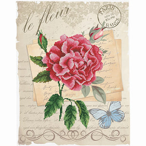 Rose Bloom No Count Cross Stitch Kit