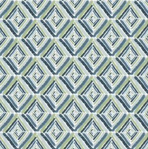 Afternoon In The Park Green Blue Patterns