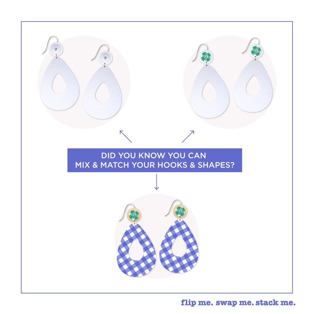 Gingham Sapphire Duo Avo Pack Earrings