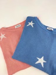 Scatter Star Cotton Star Jumper Pale Pink/White