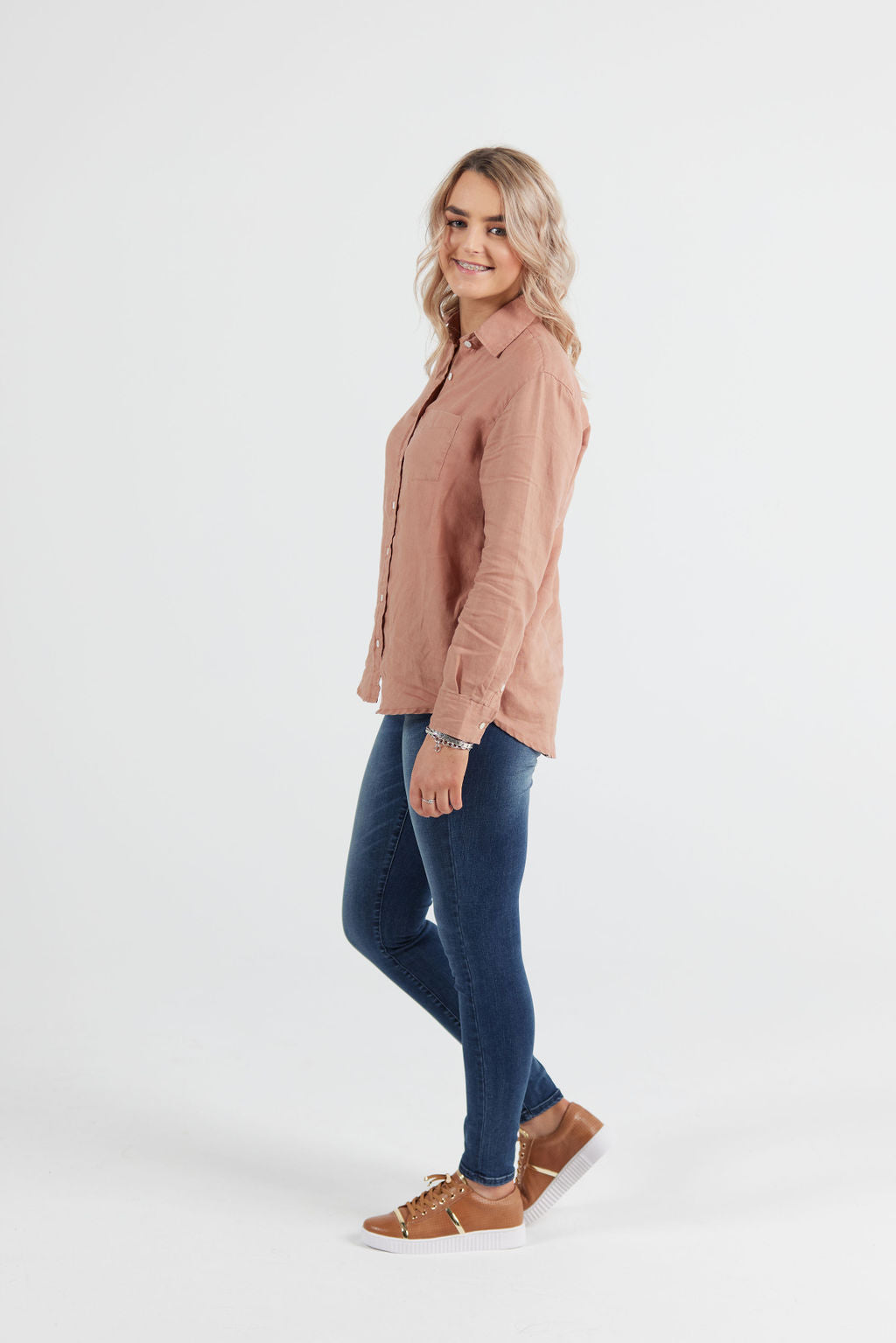 Linen Shirt Dusky Pink