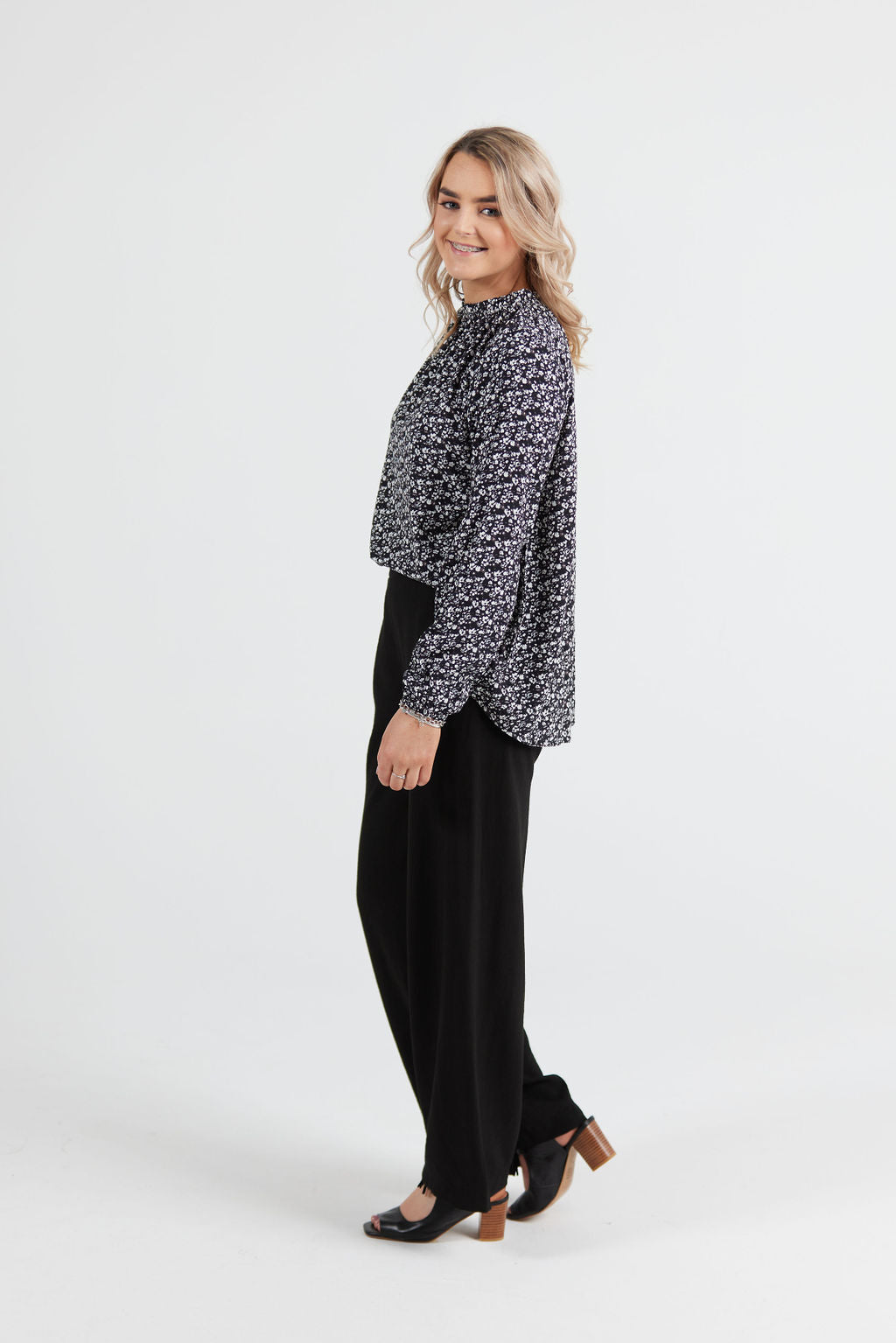 Hannah Top Black Print