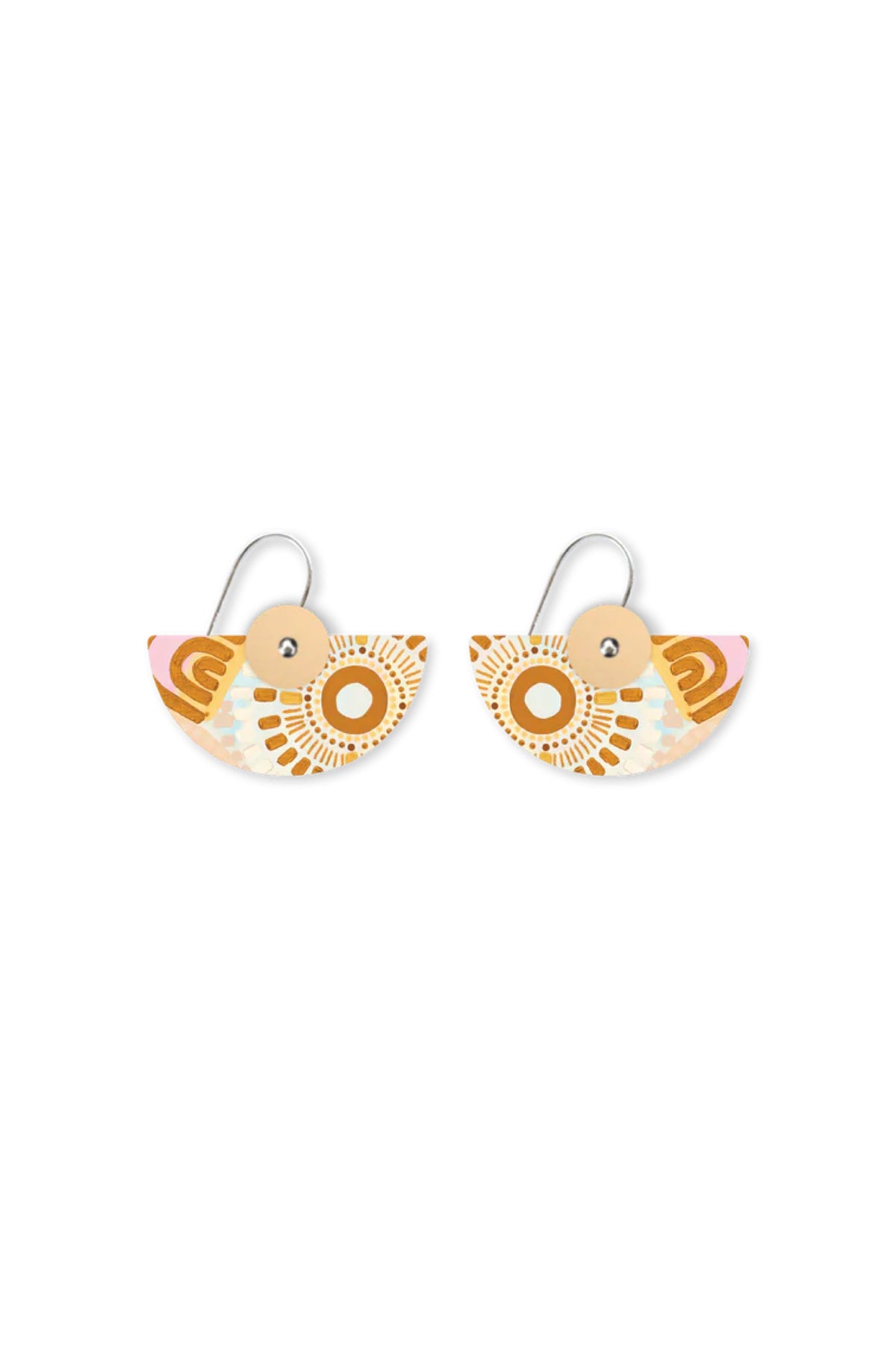 Natalie Jade Layered Medium Moon Drop Earrings