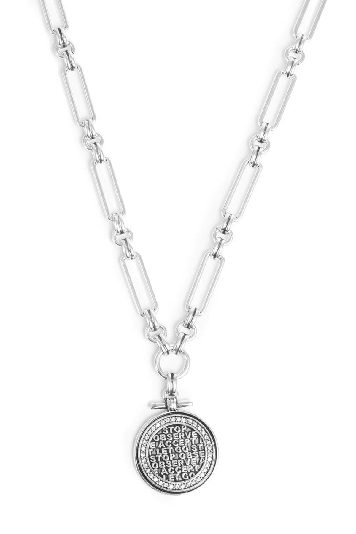 Short Chain With Coin, Coins Of Relief Silver