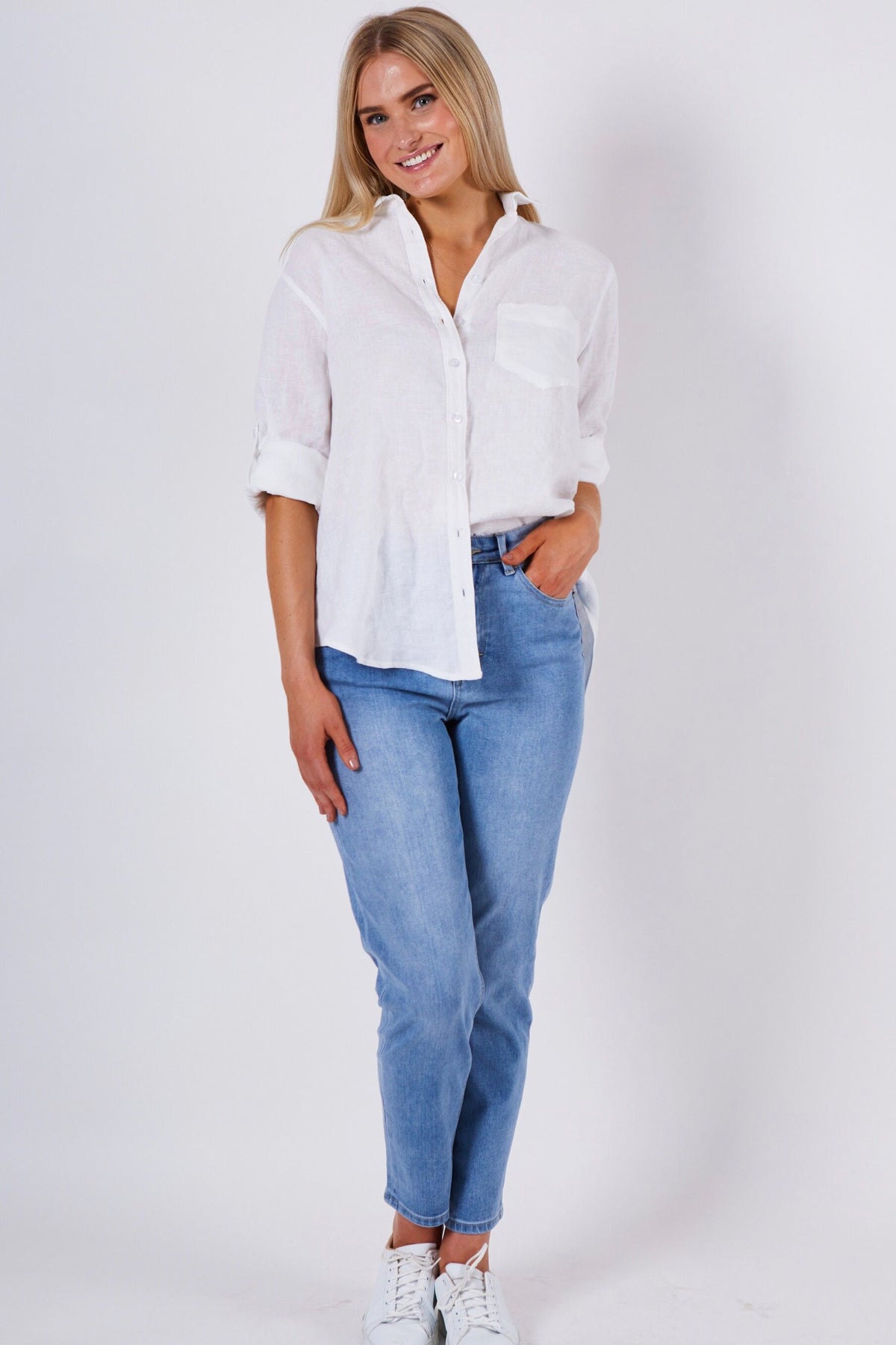 Adele Linen Shirt White