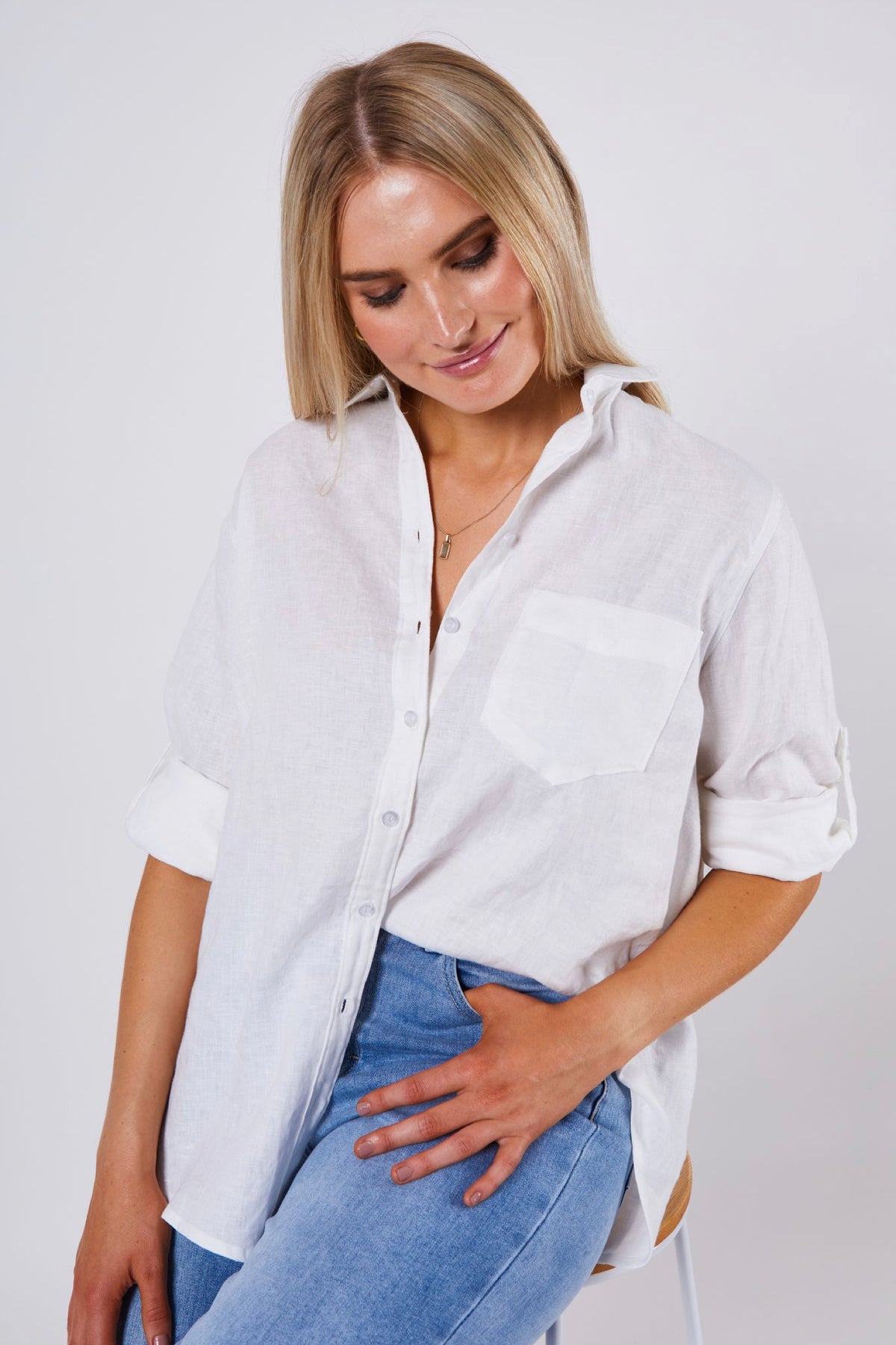 Adele Linen Shirt White