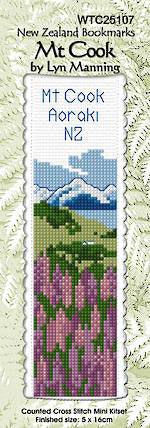Mt Cook Cross Stitch Bookmark
