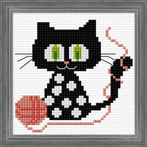 Knit Kitty Cross Stitch Kit