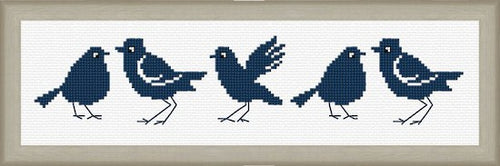 Blue Bird Row Cross Stitch Kit