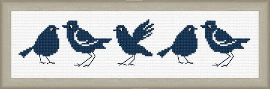 Blue Bird Row Cross Stitch Kit