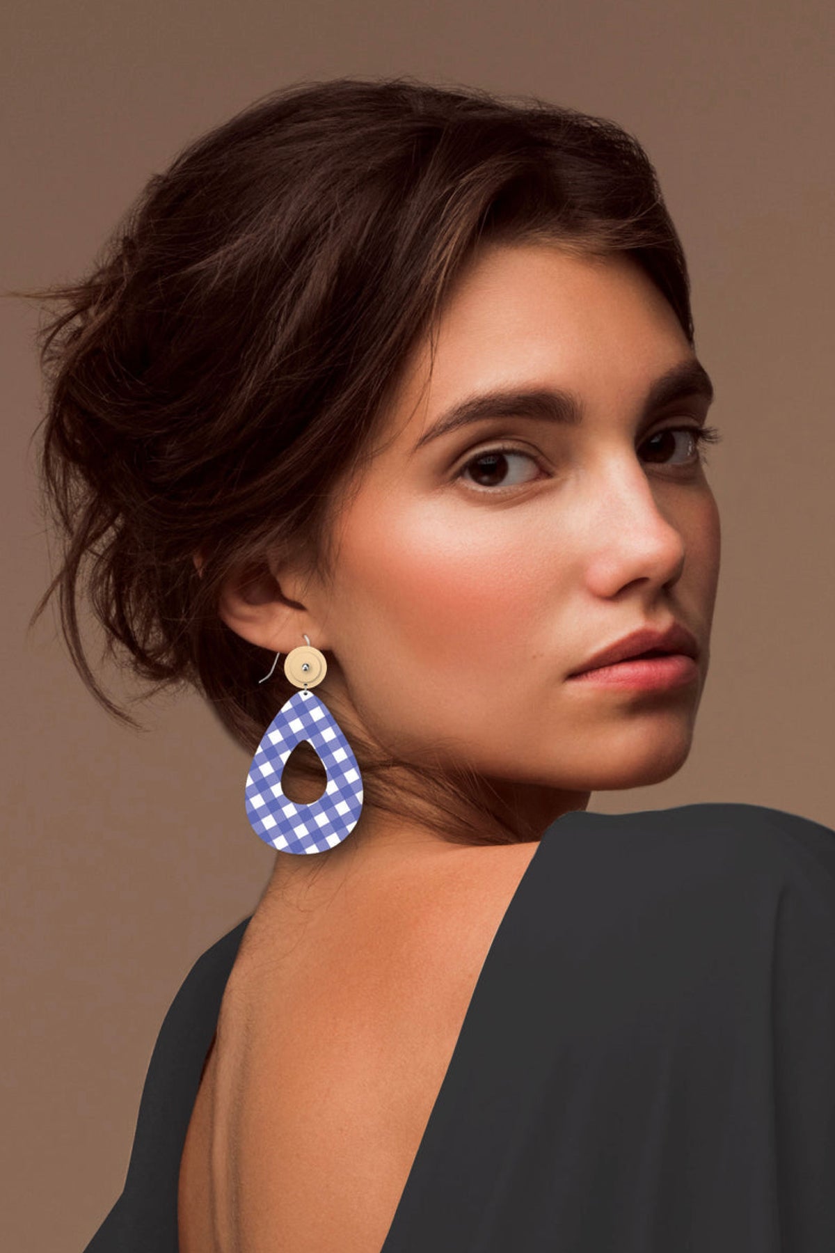 Gingham Sapphire Duo Avo Pack Earrings