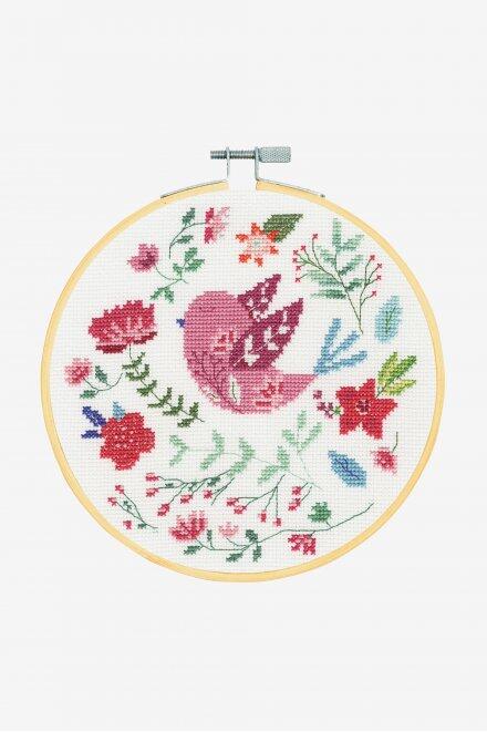 Folk Bird Cross Stitch Kit