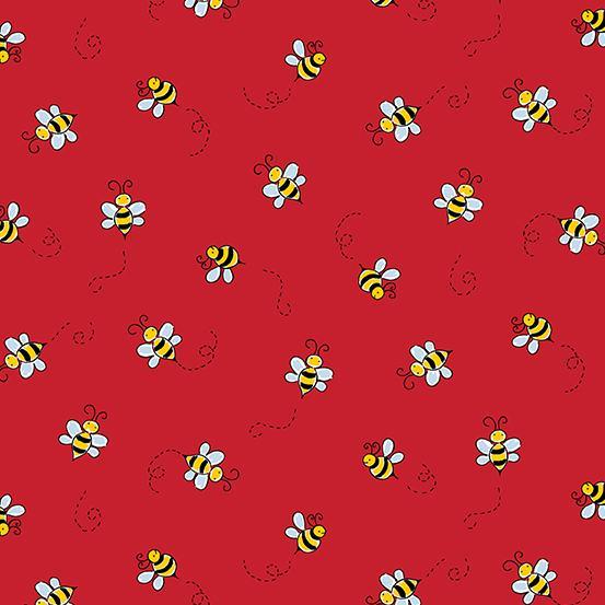 Bumble Bee Fabric Red