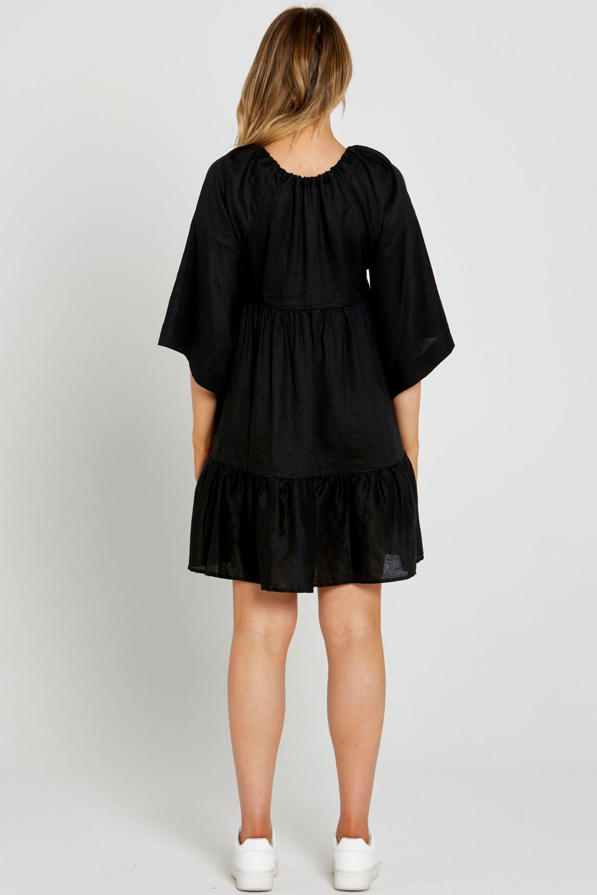 Cassie Kaftan Mini Dress Black