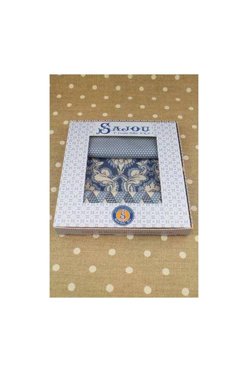Fabric Gift Box 3 Swatches Damas Blue