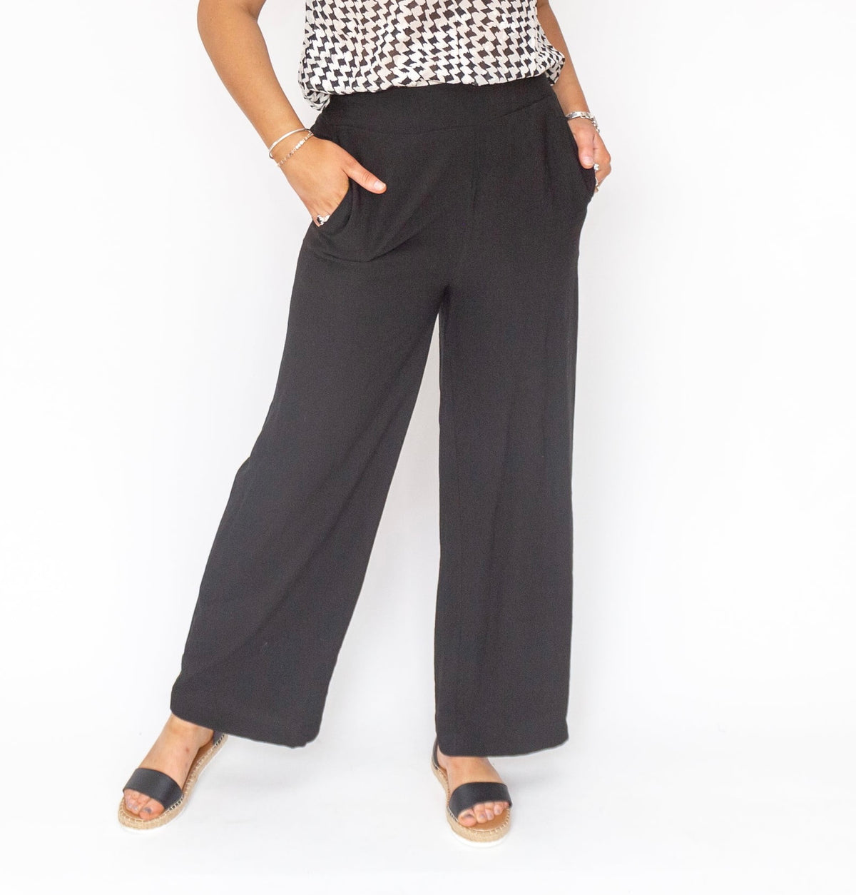 Black Essential Wide Leg Pant