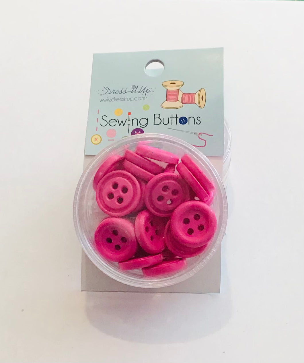 Dress It Up Button -Bright Pink