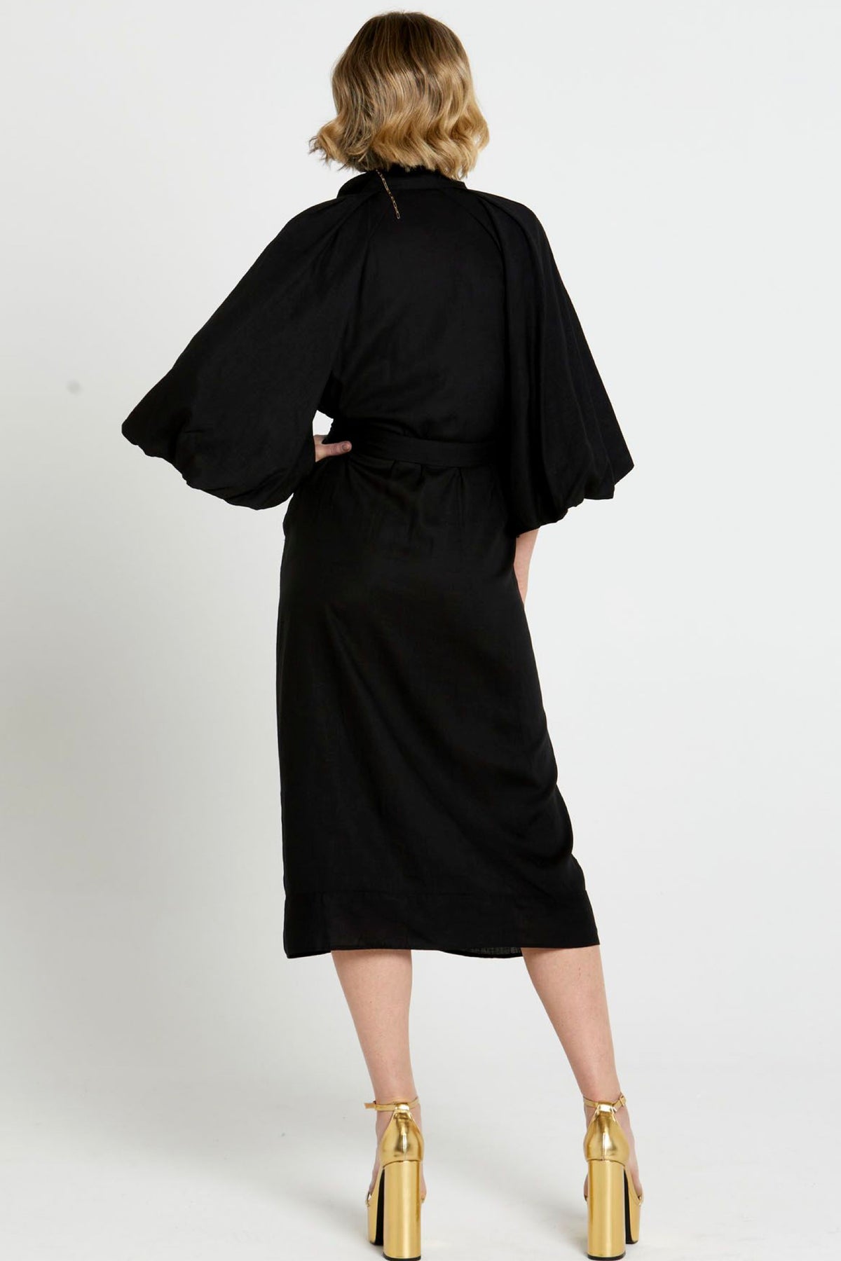 Lovefool Midi Shirt Dress Black