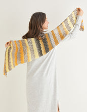 Load image into Gallery viewer, Crescent Lace Striped Shawl