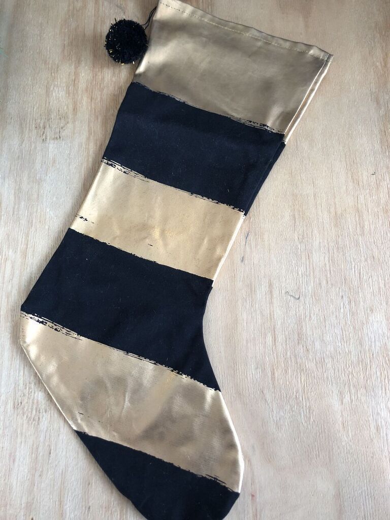 Black And Gold Christmas Stocking